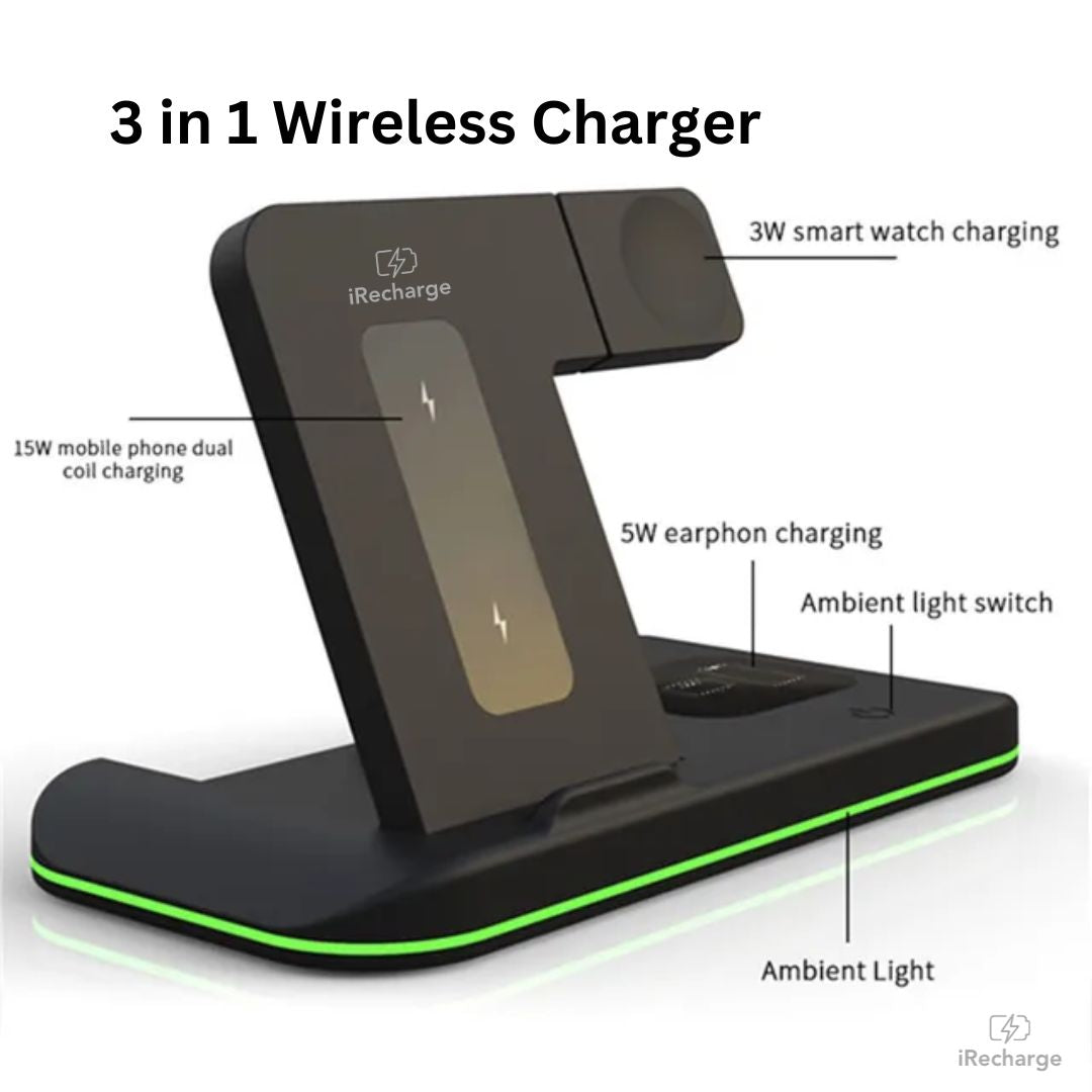 3 in 1 Wireless Charging Station - Smart Home