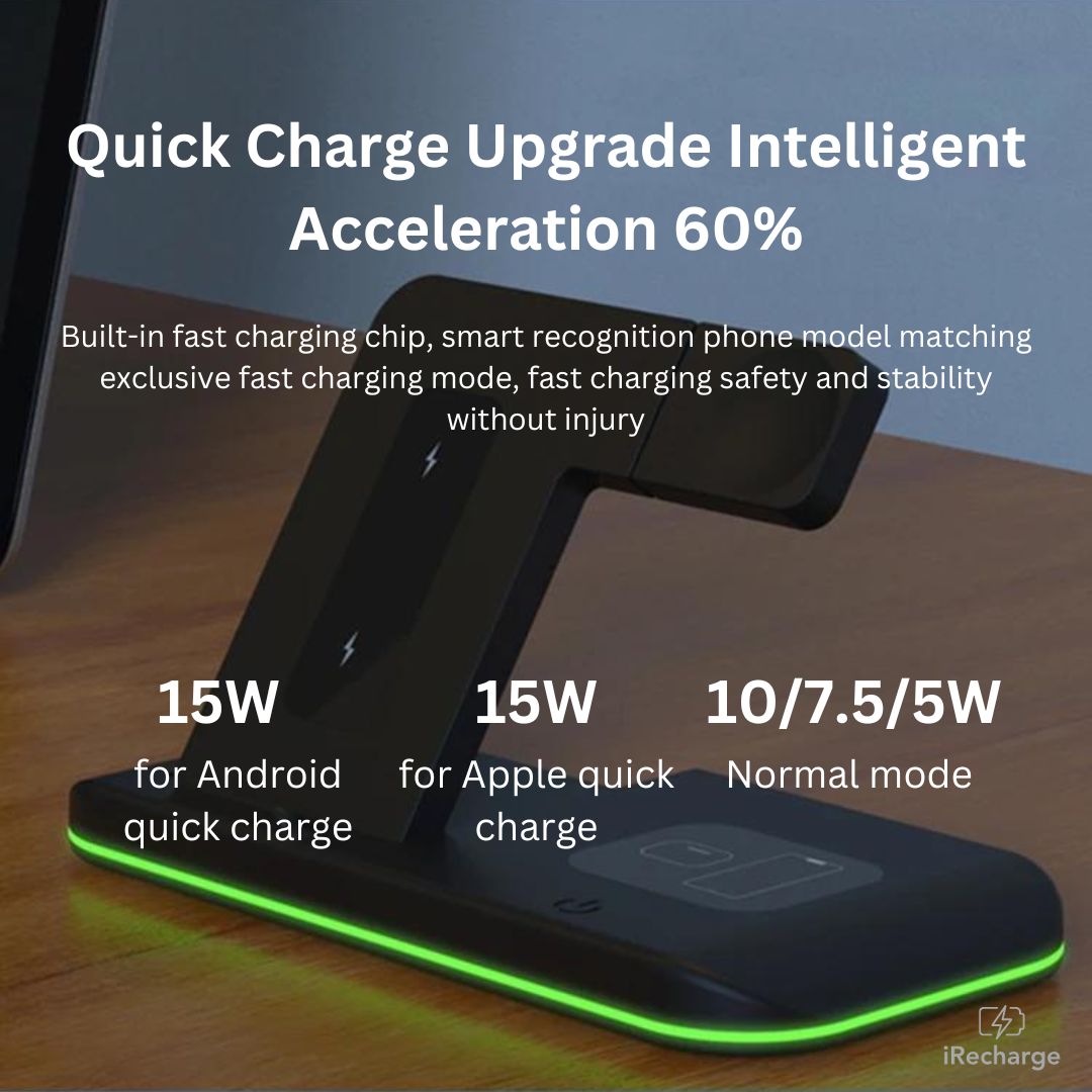 3 in 1 Wireless Charging Station - Smart Home