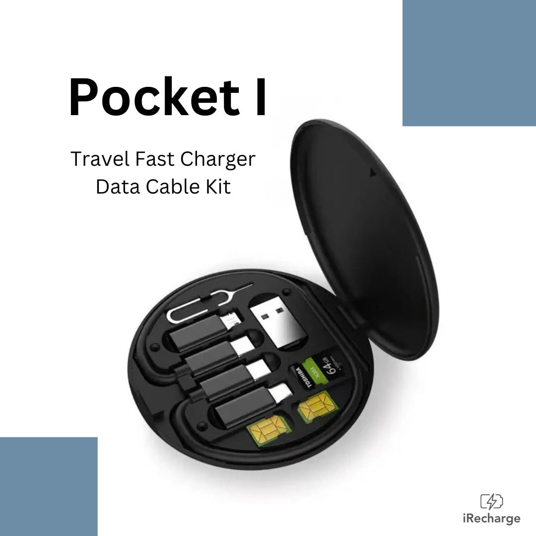 Pocket I - Travel Fast Charger Data Cable Kit